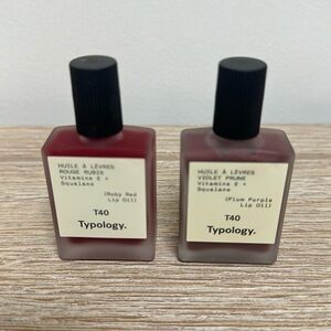 Typology -  Tinted Lip Oil - Bundle of 2 Ruby Ted, Plum Purple